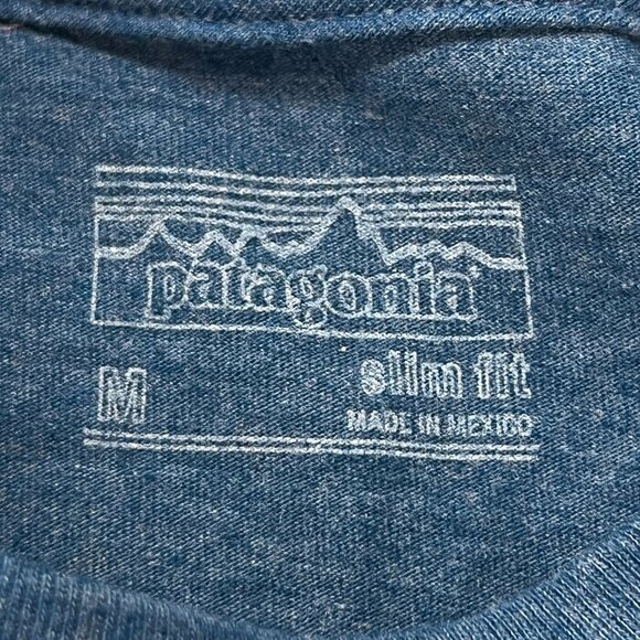 Patagonia Fitz Roy Crest T-Shirt Men Medium Slim Organic Cotton Poly Blend 38907 - Picture 3 of 6